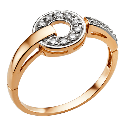 Кольцо, золото, фианит, 009191-1102